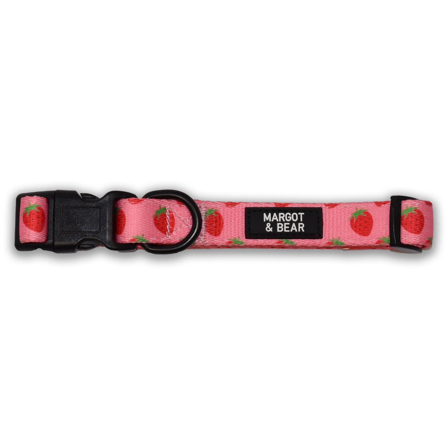 Strawberry Kisses Adjustable Padded Dog Collar | Margot & Bear