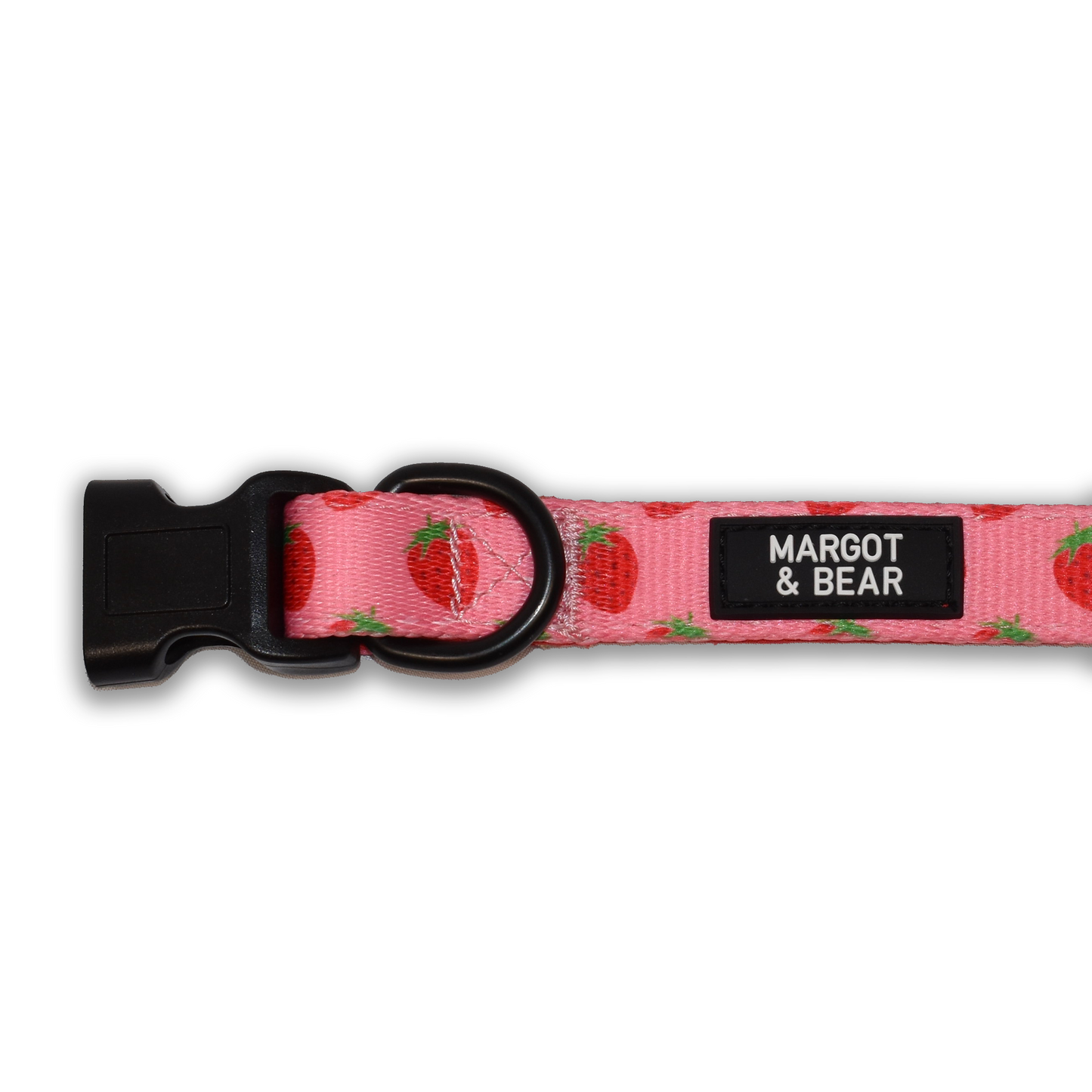 Strawberry Kisses Adjustable Padded Dog Collar | Margot & Bear